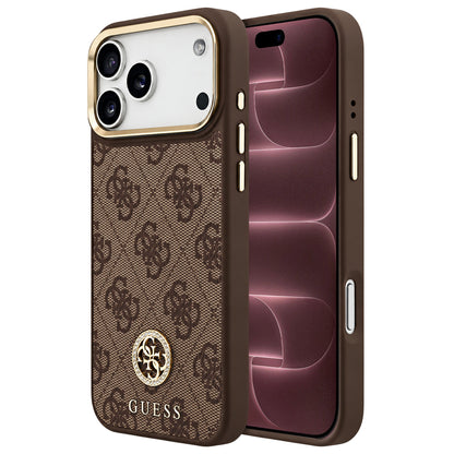 Θήκη MagSafe για Apple iPhone 18 Pro Max / 17 Pro Max, Guess, 4G Strass Logo, Καφέ