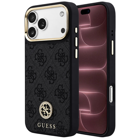 Θήκη MagSafe για Apple iPhone 18 Pro Max / 17 Pro Max, Guess, 4G Strass Logo, Μαύρη