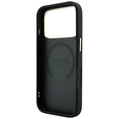 MagSafe Case for Apple iPhone 18 Pro Max / 17 Pro Max, Guess, 4G Stripe Round Classic Logo, Black