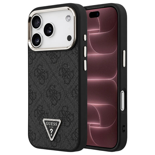 Θήκη MagSafe για Apple iPhone 18 Pro Max / 17 Pro Max, Guess, 4G Triangle Logo, Μαύρη-Χρυσή