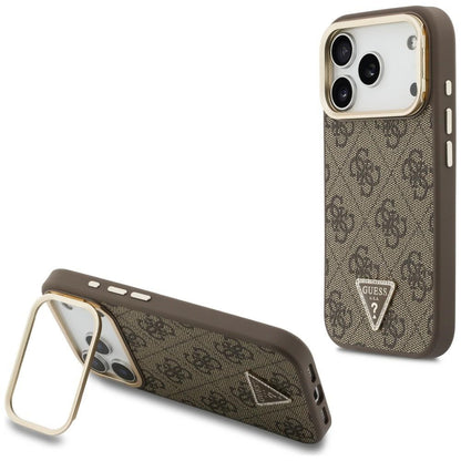 Θήκη MagSafe για Apple iPhone 18 Pro Max / 17 Pro Max, Guess, 4G Triangle Logo & Stand Camera, Καφέ