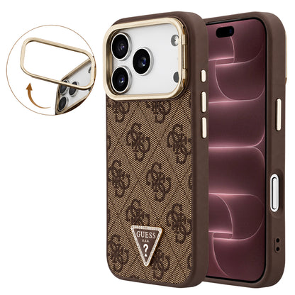 Θήκη MagSafe για Apple iPhone 18 Pro Max / 17 Pro Max, Guess, 4G Triangle Logo & Stand Camera, Καφέ