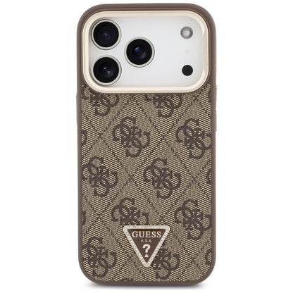 Θήκη MagSafe για Apple iPhone 18 Pro Max / 17 Pro Max, Guess, 4G Triangle Logo & Stand Camera, Καφέ