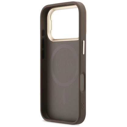 Θήκη MagSafe για Apple iPhone 18 Pro Max / 17 Pro Max, Guess, 4G Triangle Logo & Stand Camera, Καφέ