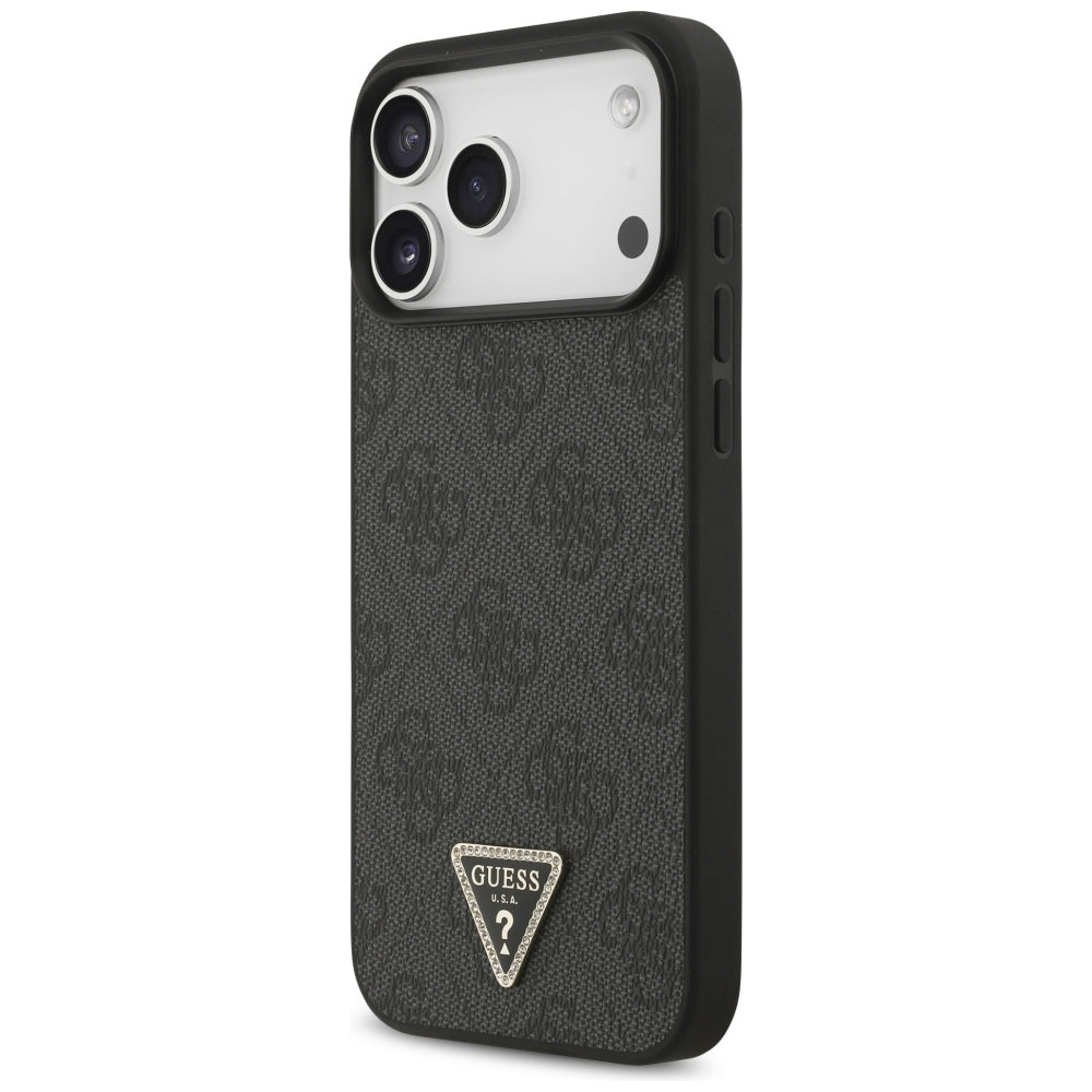 Θήκη MagSafe για Apple iPhone 18 Pro Max / 17 Pro Max, Guess, 4G Triangle Strass, Μαύρη