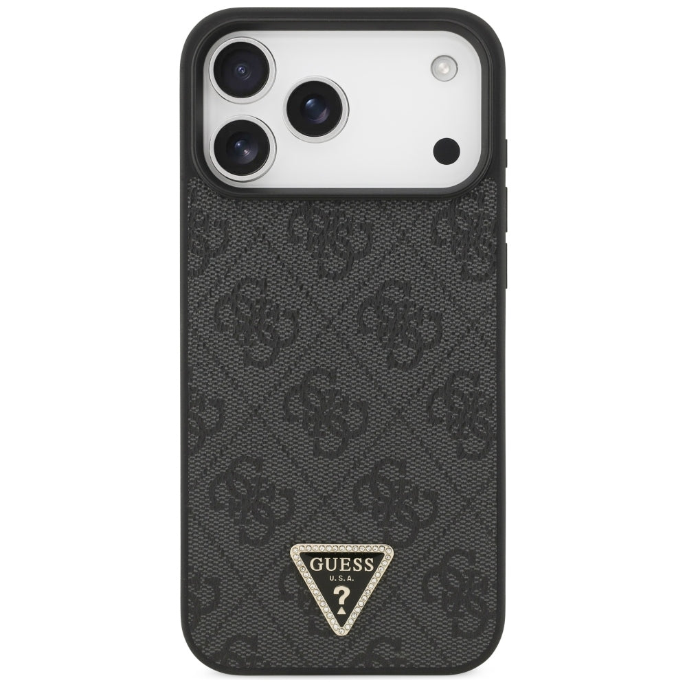 Θήκη MagSafe για Apple iPhone 18 Pro Max / 17 Pro Max, Guess, 4G Triangle Strass, Μαύρη