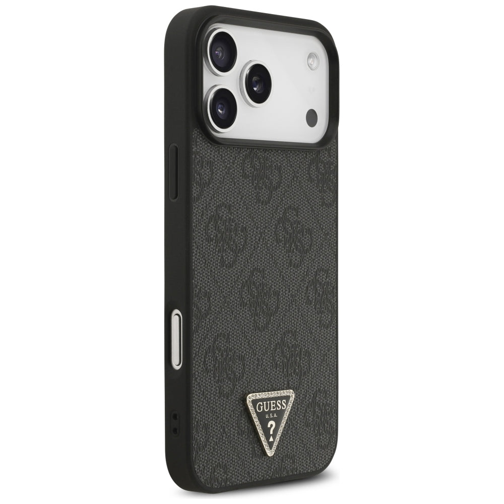 Θήκη MagSafe για Apple iPhone 18 Pro Max / 17 Pro Max, Guess, 4G Triangle Strass, Μαύρη
