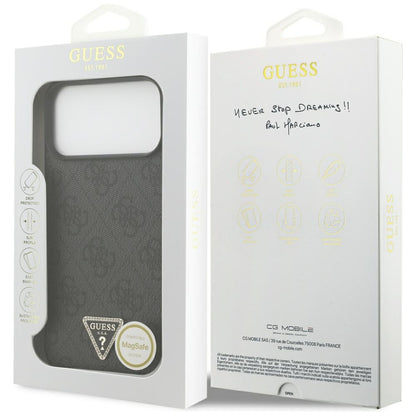 Θήκη MagSafe για Apple iPhone 18 Pro Max / 17 Pro Max, Guess, 4G Triangle Strass, Μαύρη