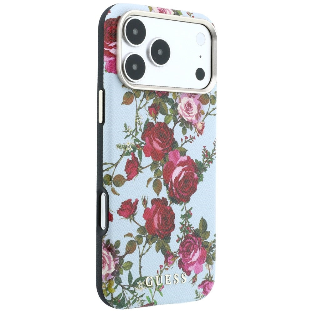 Θήκη MagSafe για Apple iPhone 18 Pro Max / 17 Pro Max, Guess, Blossom Roses Print, Μπλε
