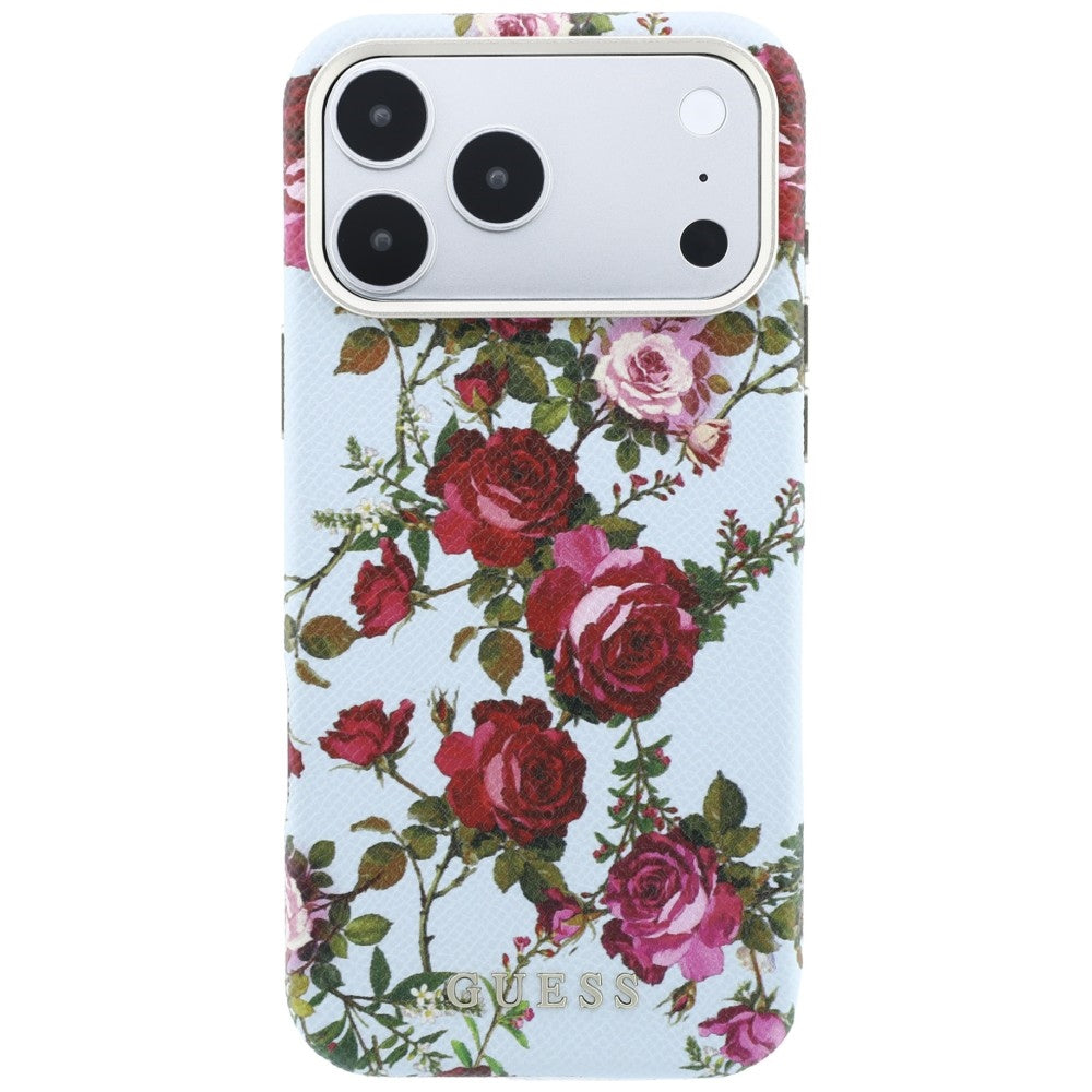 Θήκη MagSafe για Apple iPhone 18 Pro Max / 17 Pro Max, Guess, Blossom Roses Print, Μπλε