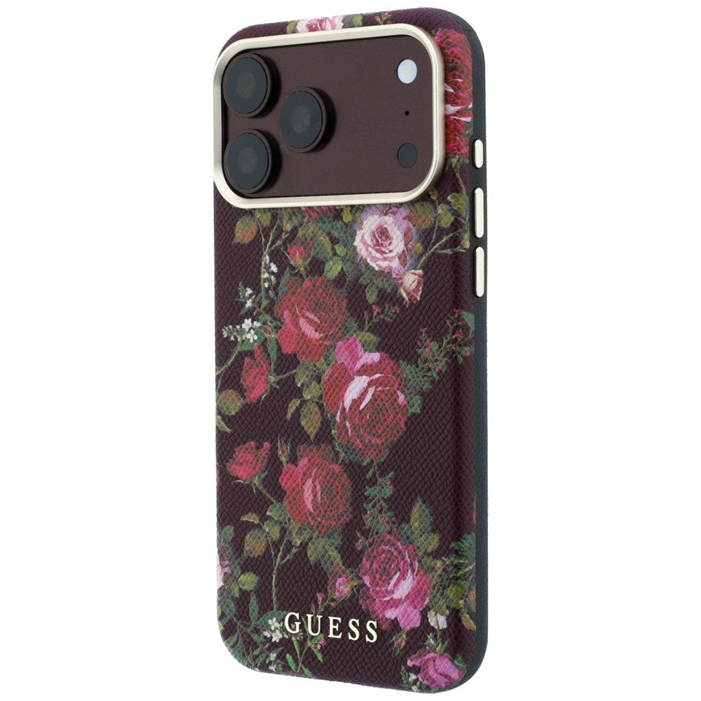 Θήκη MagSafe για Apple iPhone 18 Pro Max / 17 Pro Max, Guess, Blossom Roses Print, Μπορντό