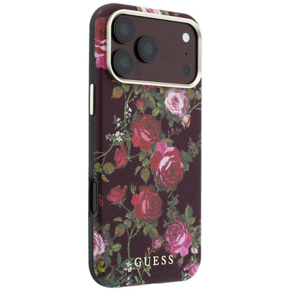 Θήκη MagSafe για Apple iPhone 18 Pro Max / 17 Pro Max, Guess, Blossom Roses Print, Μπορντό