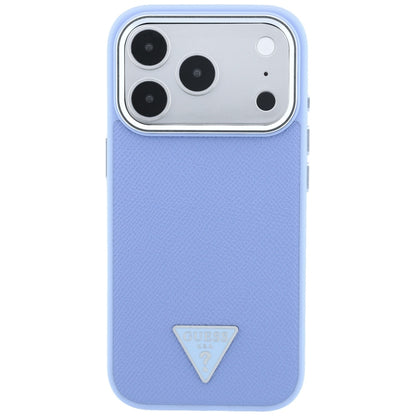 MagSafe Case for Apple iPhone 18 Pro Max / 17 Pro Max, Guess, Grained Triangle Logo, Blue