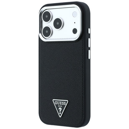 MagSafe Case for Apple iPhone 18 Pro Max / 17 Pro Max, Guess, Grained Triangle Logo, Black