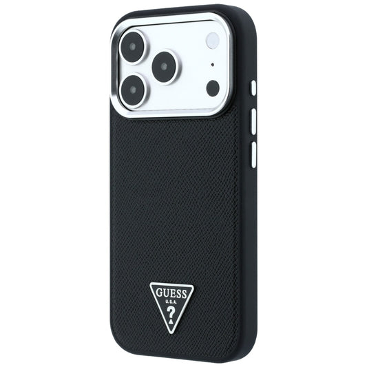 MagSafe Case for Apple iPhone 18 Pro Max / 17 Pro Max, Guess, Grained Triangle Logo, Black