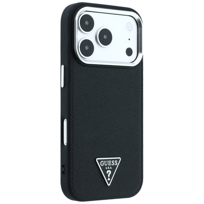 MagSafe Case for Apple iPhone 18 Pro Max / 17 Pro Max, Guess, Grained Triangle Logo, Black