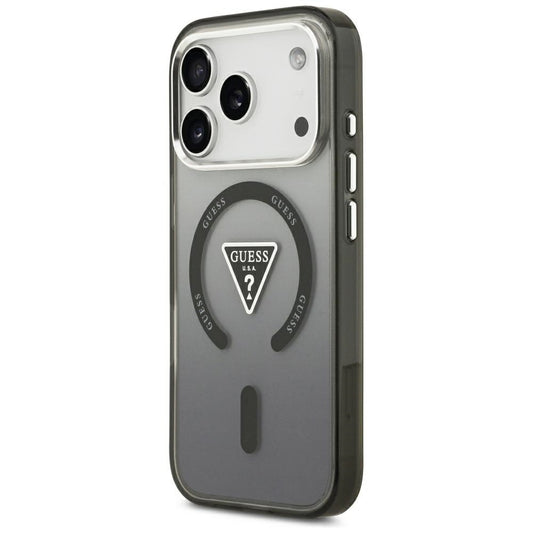 Θήκη MagSafe για Apple iPhone 18 Pro Max / 17 Pro Max, Guess, IML Gradient Triangle Logo, Μαύρη