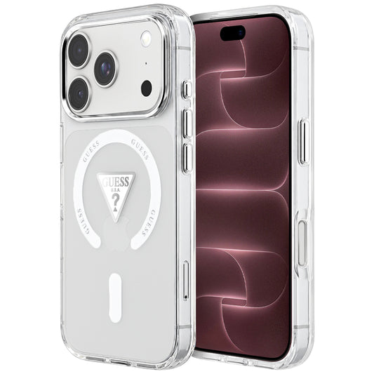 Θήκη MagSafe για Apple iPhone 18 Pro Max / 17 Pro Max, Guess, IML Gradient Triangle Logo, διάφανη