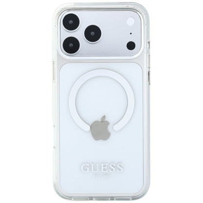 Θήκη MagSafe για Apple iPhone 18 Pro Max / 17 Pro Max, Guess, Μεταλλικό Περίγραμμα, Ασημί