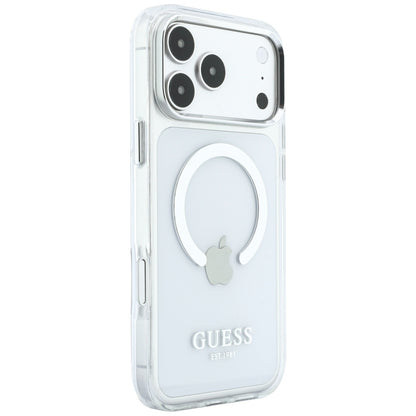 Θήκη MagSafe για Apple iPhone 18 Pro Max / 17 Pro Max, Guess, Μεταλλικό Περίγραμμα, Ασημί