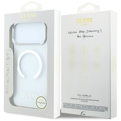Θήκη MagSafe για Apple iPhone 18 Pro Max / 17 Pro Max, Guess, Μεταλλικό Περίγραμμα, Ασημί