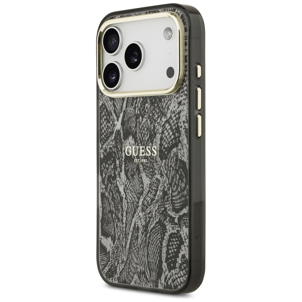 Θήκη MagSafe για Apple iPhone 18 Pro Max / 17 Pro Max, Guess, Python Pattern, Μαύρη
