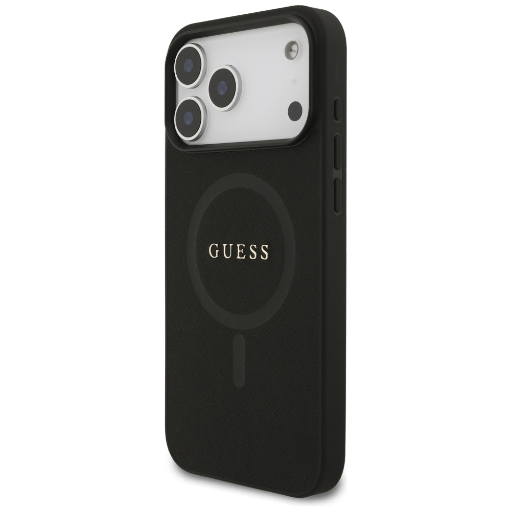 Θήκη MagSafe για Apple iPhone 18 Pro Max / 17 Pro Max, Guess, Saffiano, Μαύρο