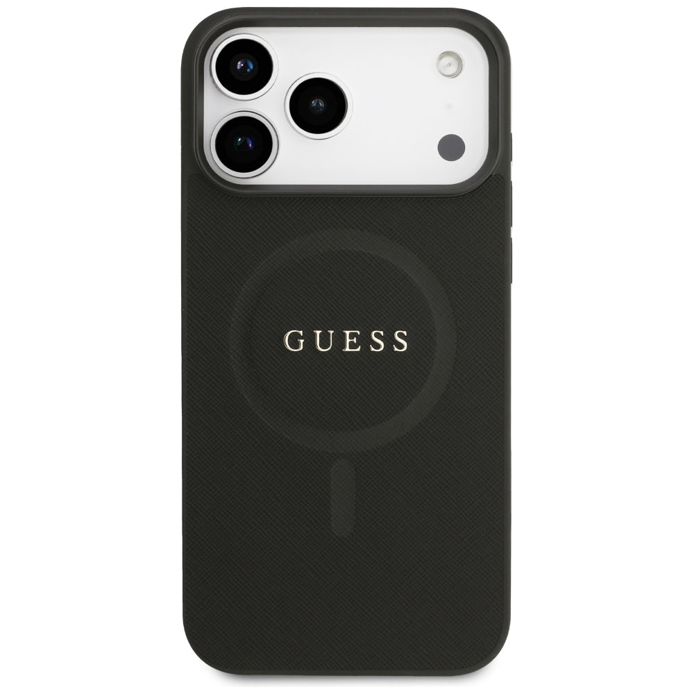 Θήκη MagSafe για Apple iPhone 18 Pro Max / 17 Pro Max, Guess, Saffiano, Μαύρο