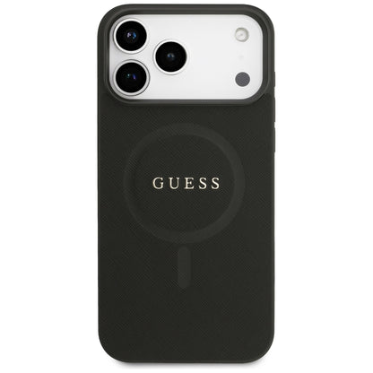 Θήκη MagSafe για Apple iPhone 18 Pro Max / 17 Pro Max, Guess, Saffiano, Μαύρο