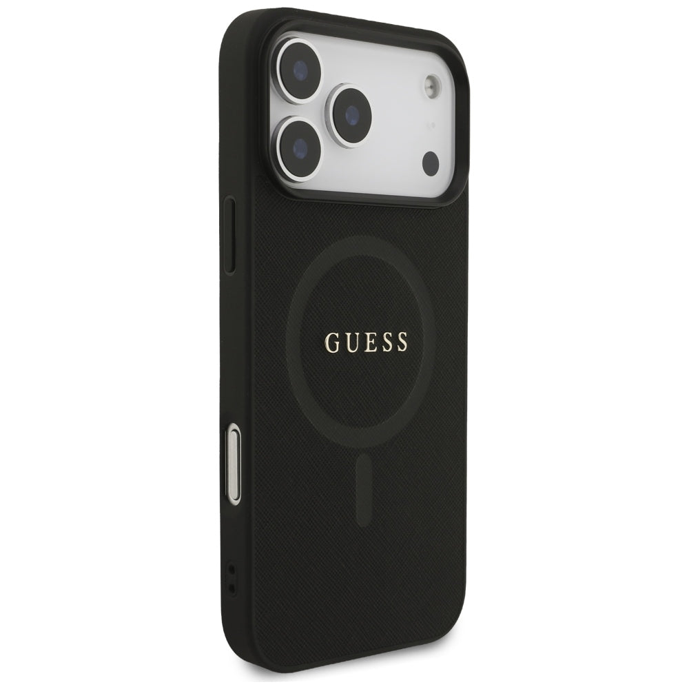 Θήκη MagSafe για Apple iPhone 18 Pro Max / 17 Pro Max, Guess, Saffiano, Μαύρο
