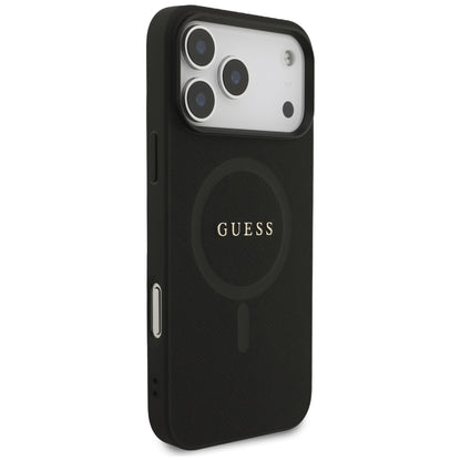 Θήκη MagSafe για Apple iPhone 18 Pro Max / 17 Pro Max, Guess, Saffiano, Μαύρο