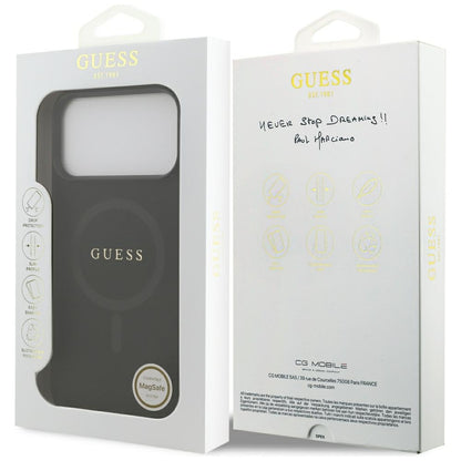 Θήκη MagSafe για Apple iPhone 18 Pro Max / 17 Pro Max, Guess, Saffiano, Μαύρο