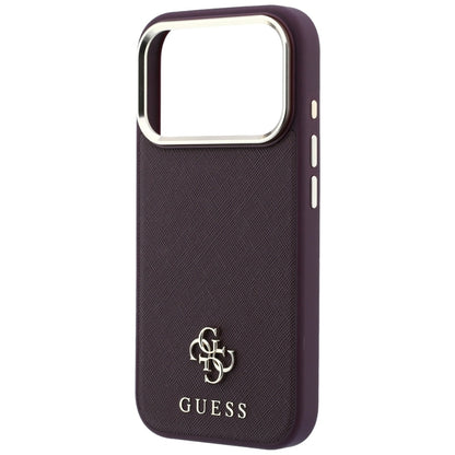 Θήκη MagSafe για Apple iPhone 18 Pro Max / 17 Pro Max, Guess, Saffiano Small 4G Classic, Βυσσινί