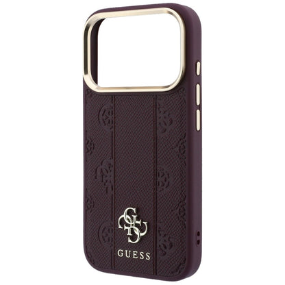 MagSafe Case for Apple iPhone 18 Pro Max / 17 Pro Max, Guess, Stripe Peony 4G, Burgundy