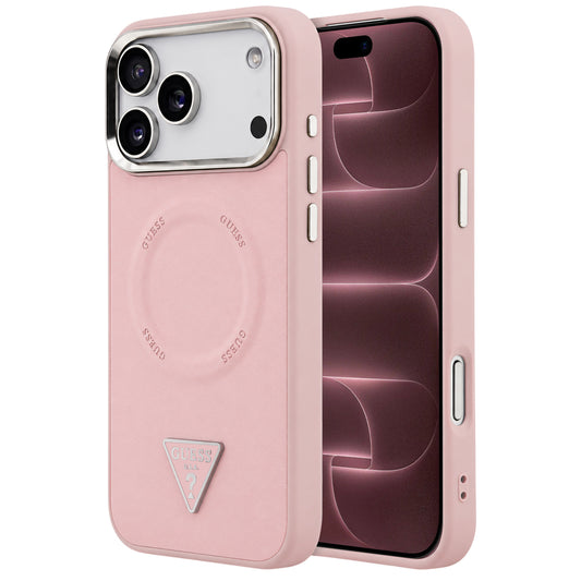 Θήκη MagSafe για Apple iPhone 18 Pro Max / 17 Pro Max, Guess, Triangle Logo, Ροζ