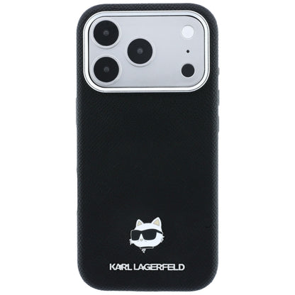 Θήκη MagSafe για Apple iPhone 18 Pro Max / 17 Pro Max, Karl Lagerfeld, Grained Choupette Head Metal, Μαύρη