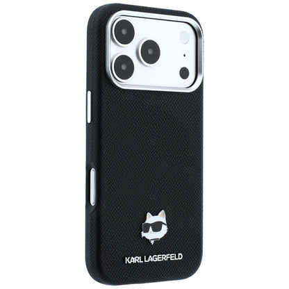 Θήκη MagSafe για Apple iPhone 18 Pro Max / 17 Pro Max, Karl Lagerfeld, Grained Choupette Head Metal, Μαύρη