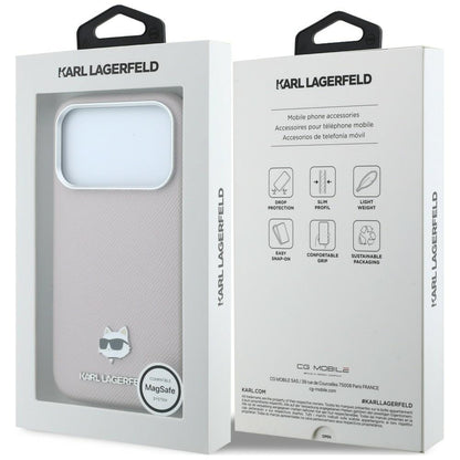 Θήκη MagSafe για Apple iPhone 18 Pro Max / 17 Pro Max, Karl Lagerfeld, Grained Choupette Head, Ροζ