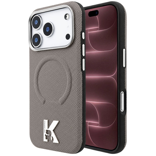 Θήκη MagSafe για Apple iPhone 18 Pro Max / 17 Pro Max, Karl Lagerfeld, Grained Embossed Ring, Μπεζ