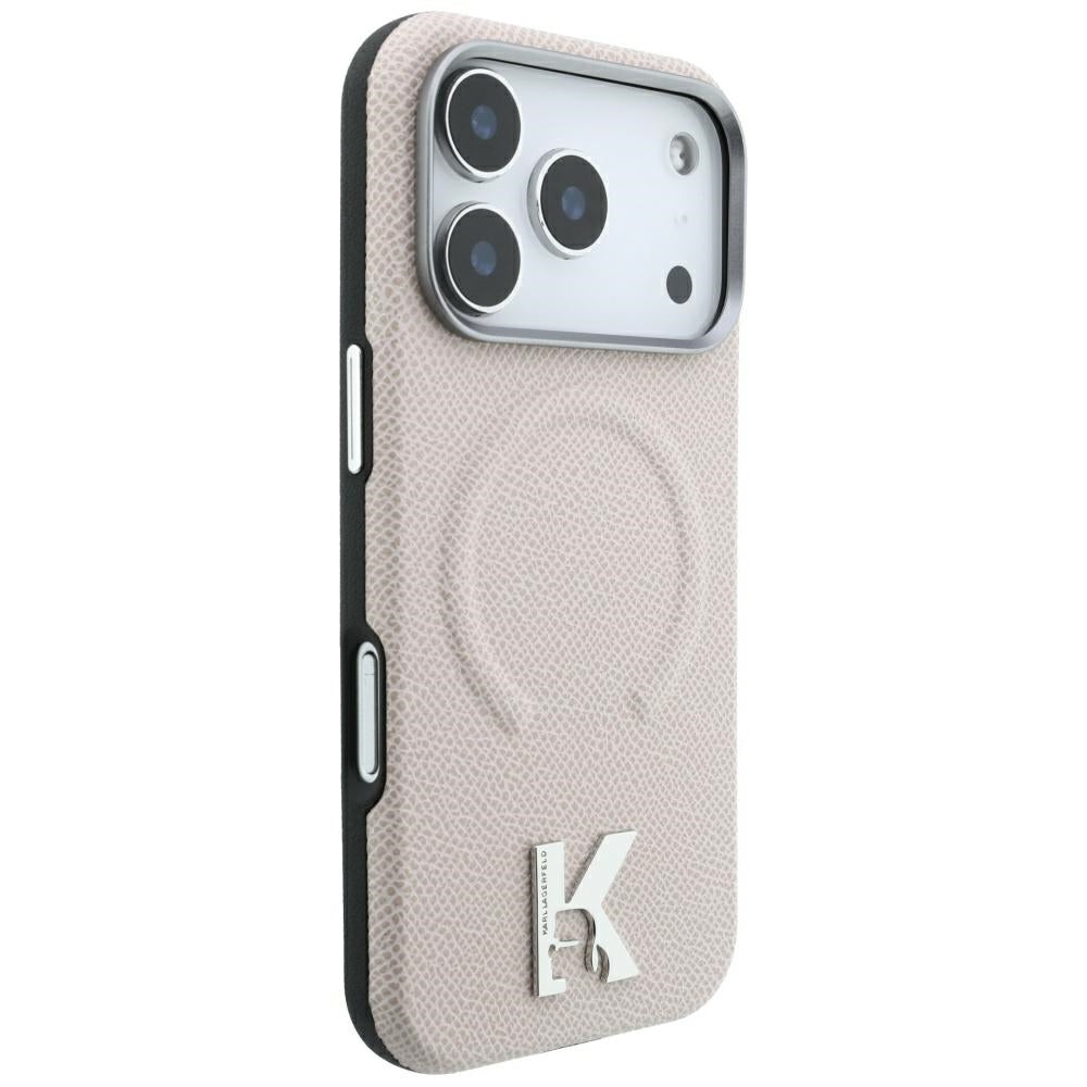 Θήκη MagSafe για Apple iPhone 18 Pro Max / 17 Pro Max, Karl Lagerfeld, Grained Embossed Ring, Μπεζ