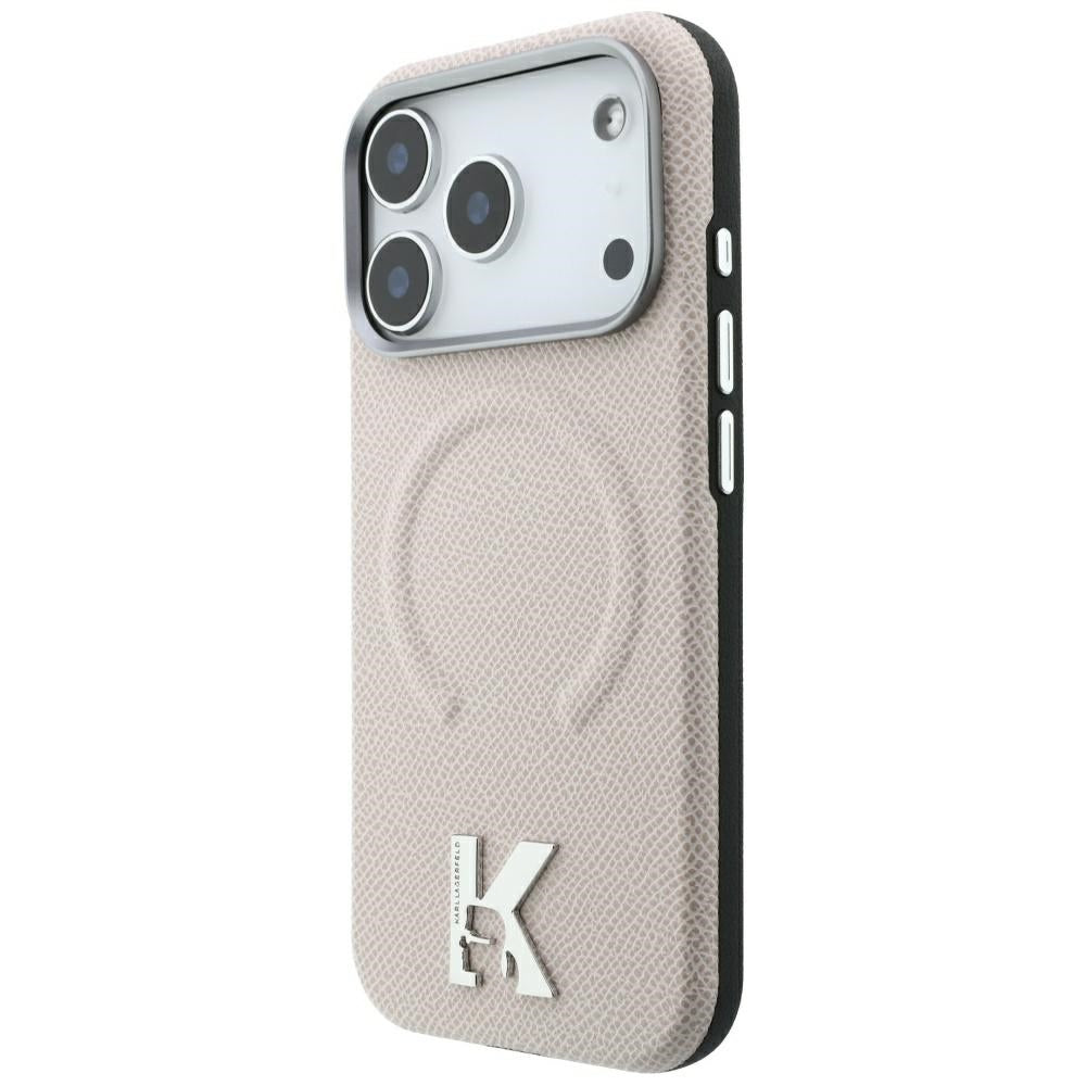Θήκη MagSafe για Apple iPhone 18 Pro Max / 17 Pro Max, Karl Lagerfeld, Grained Embossed Ring, Μπεζ