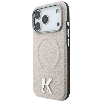 Θήκη MagSafe για Apple iPhone 18 Pro Max / 17 Pro Max, Karl Lagerfeld, Grained Embossed Ring, Μπεζ