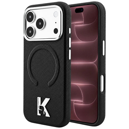 Θήκη MagSafe για Apple iPhone 18 Pro Max / 17 Pro Max, Karl Lagerfeld, Grained Embossed Ring, Μαύρη