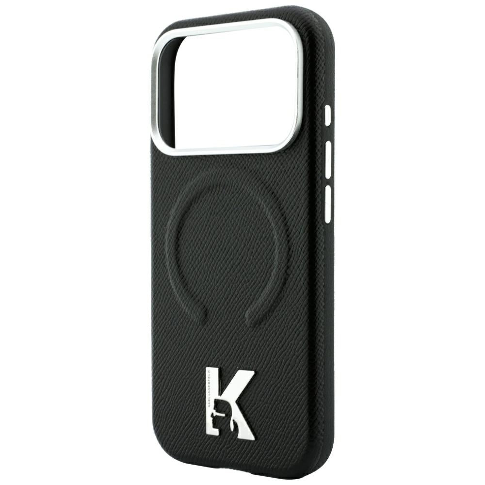 Θήκη MagSafe για Apple iPhone 18 Pro Max / 17 Pro Max, Karl Lagerfeld, Grained Embossed Ring, Μαύρη