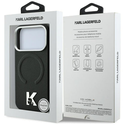Θήκη MagSafe για Apple iPhone 18 Pro Max / 17 Pro Max, Karl Lagerfeld, Grained Embossed Ring, Μαύρη