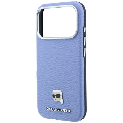 Θήκη MagSafe για Apple iPhone 18 Pro Max / 17 Pro Max, Karl Lagerfeld, Μεταλλικό Σχέδιο Karl Head με Υφή, Μπλε