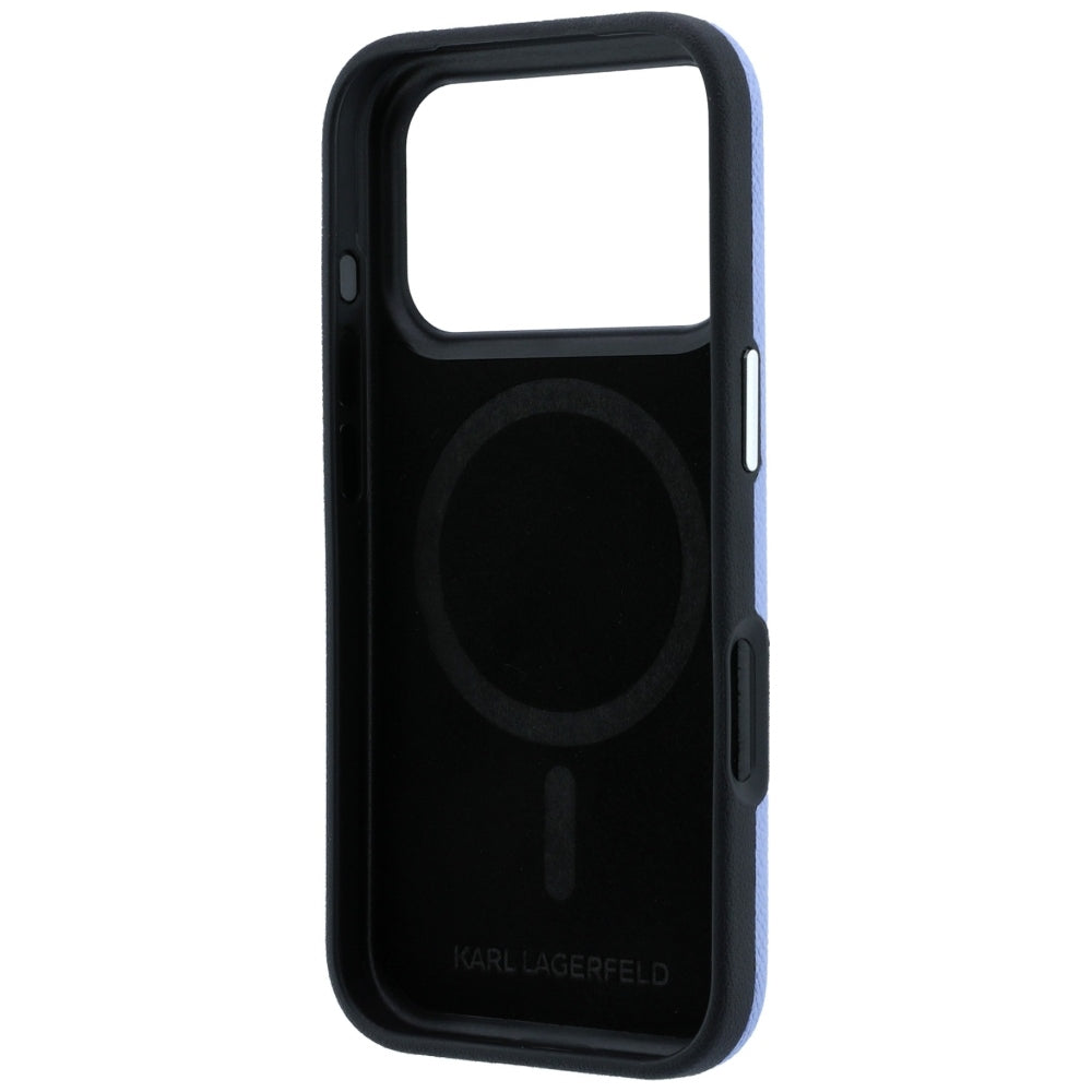 Θήκη MagSafe για Apple iPhone 18 Pro Max / 17 Pro Max, Karl Lagerfeld, Μεταλλικό Σχέδιο Karl Head με Υφή, Μπλε