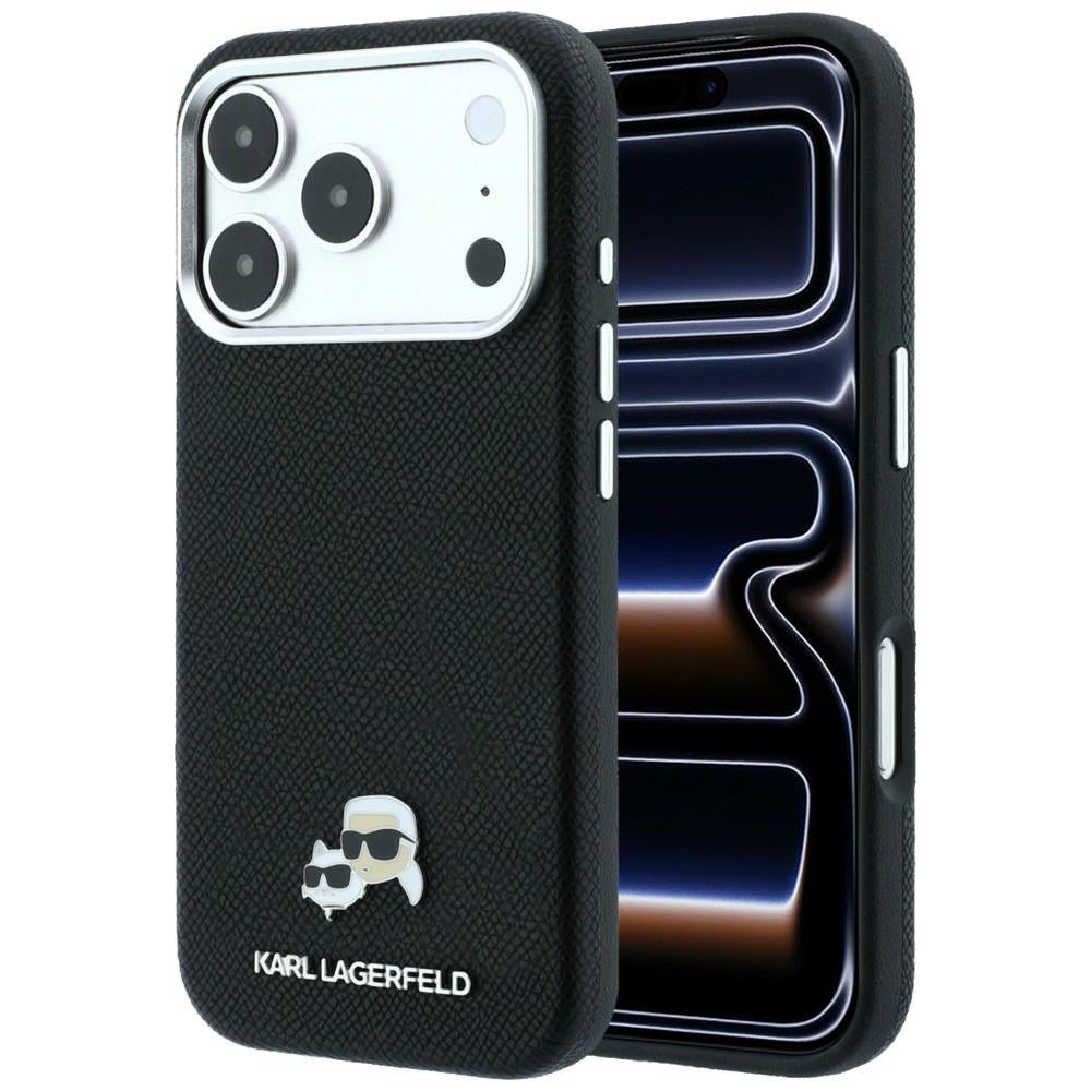 Θήκη MagSafe για Apple iPhone 18 Pro Max / 17 Pro Max, Karl Lagerfeld, Grained KC Heads, Μαύρο