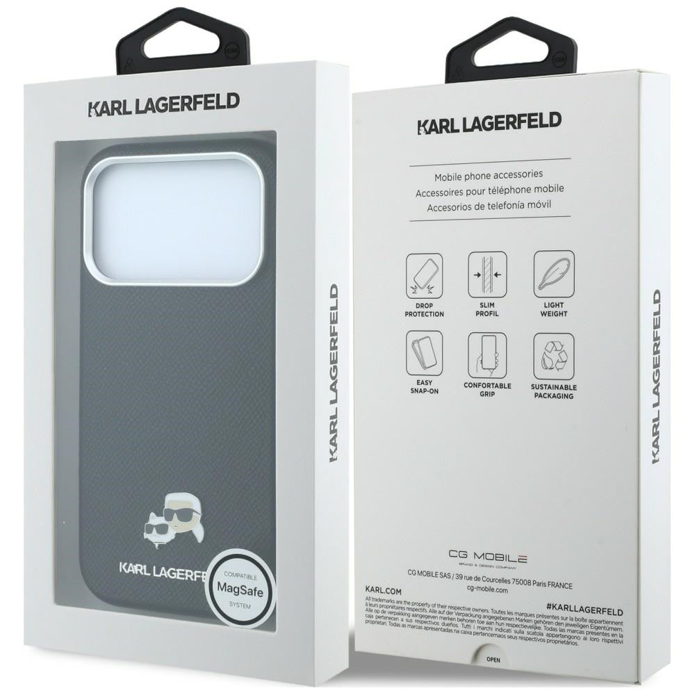 Θήκη MagSafe για Apple iPhone 18 Pro Max / 17 Pro Max, Karl Lagerfeld, Grained KC Heads, Μαύρο