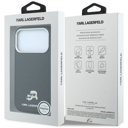 Θήκη MagSafe για Apple iPhone 18 Pro Max / 17 Pro Max, Karl Lagerfeld, Grained KC Heads, Μαύρο